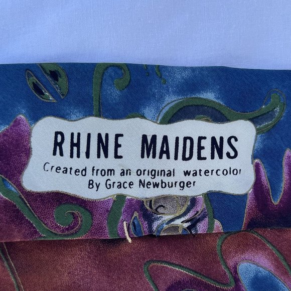 Beautiful Grace Newburger 100% silk men's neck tie Rhine Maidens 56x4 USA - Picture 3 of 4